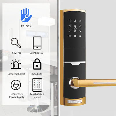 Χρυσό χρώμα Απομακρυσμένο έλεγχο Smart Keypad Πύλη κλειδαριά με TTlock εφαρμογή Κάρτα Κλειδί