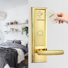 Χρυσή κλειδαριά πορτών καρτών κλειδαριών 6V Guesthouse Rfid πορτών εισόδων 280mm Keyless